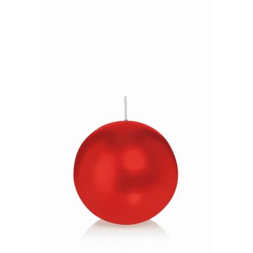Candela a sfera MAEVA in foglio di cellophane, rosso, Ø8cm, 25h - Made in Germany