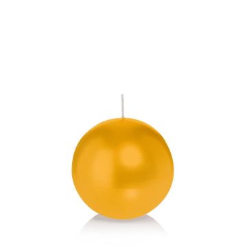 Candela a sfera MAEVA in foglio di cellophane, giallo, Ø8cm, 25h - Made in Germany