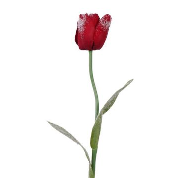 Tulipano artificiale PILVI, ghiacciato, rosso, 65cm, Ø5cm