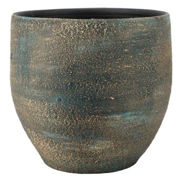 Vaso da fiori in ceramica AETIOS, sfumatura di colore, blu-oro, 24cm, Ø24cm