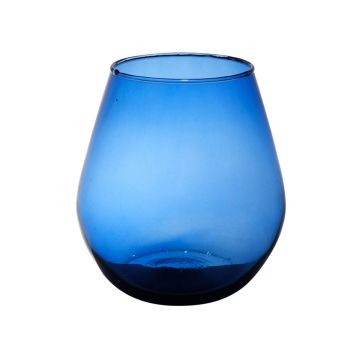 Lanterna in vetro EDUARDINA, riciclato, blu-trasparente, 20cm, Ø19cm