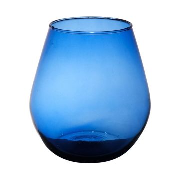 Lanterna in vetro EDUARDINA, riciclato, blu-trasparente, 30cm, Ø25cm