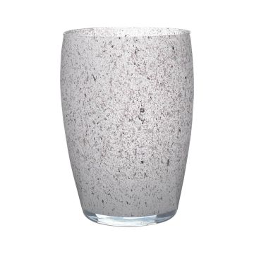 Vaso rotondo in vetro HENRY, grigio-granito, 20 cm, Ø14 cm