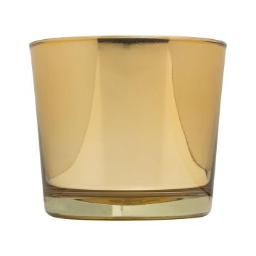 Fioriera in vetro ALENA SHINY, oro lucido, 12,5cm, Ø14,5cm