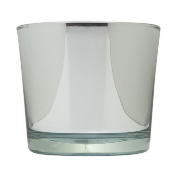 Fioriera in vetro ALENA SHINY, argento lucido, 12,5cm, Ø14,5cm