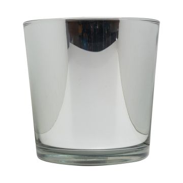 Fioriera in vetro ALENA SHINY, argento lucido, 19cm, Ø19cm