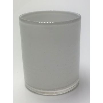 Portacandela in vetro MALI, bianco, 11,5cm, Ø9cm