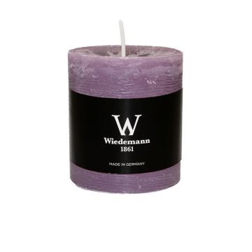 Candela a colonna AURORA, malva, 8cm, Ø6,8cm, 34h - Made in Germany