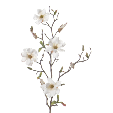 Ramo di magnolia finta MARGA, bianco, 80cm, Ø6-8cm