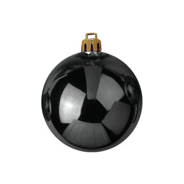 Pallina di Natale TEODORA, 4 pezzi, nero brillante, Ø10cm