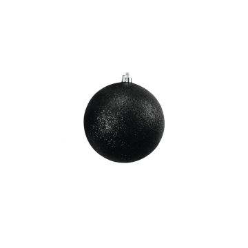 Pallina di Natale ABELIA, 4 pezzi, glitter, nero, Ø10cm