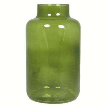 Vaso da fiori SIARA in vetro, verde oliva-trasparente, 25cm, Ø15cm