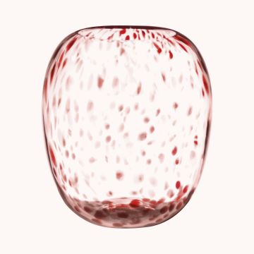 Vaso tondeggiante in vetro RUSSELL, motivo leopardato, rosso-trasparente, 26cm, Ø22,4cm