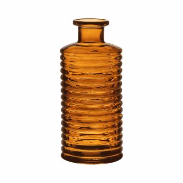 Bottiglia decorativa in vetro STUART con scanalature, arancione-marrone-trasparente, 21,5cm, Ø9,5cm