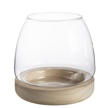 Portacandela antivento rotondo in vetro trasparente di alta qualità 6 bicchieri Vaso decorativo in vetro decorazione da tavolo per matrimonio Portacandela in vetro trasparente 