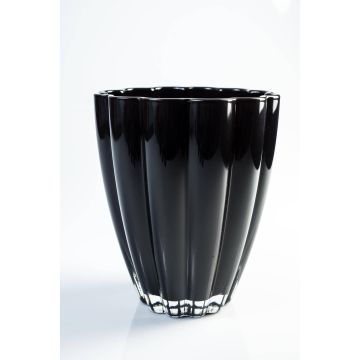 Piccolo vaso da tavolo in vetro BEA, nero, 17 cm, Ø 14 cm