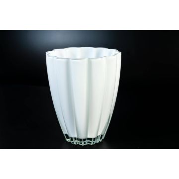 Piccolo vaso da tavolo in vetro BEA, bianco, 17 cm, Ø 14 cm