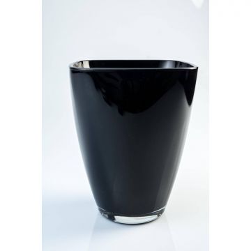 Vaso conico in vetro YULE, nero, 17x13x13 cm