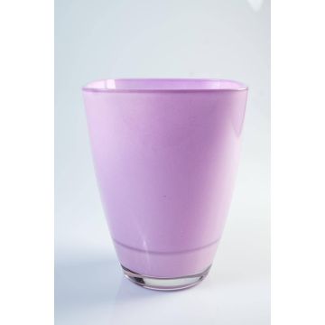 Vaso conico in vetro YULE, lilla, 17x13x13 cm