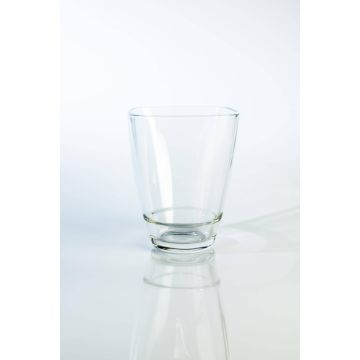 Vaso conico in vetro YULE, trasparente, 17x13x13 cm