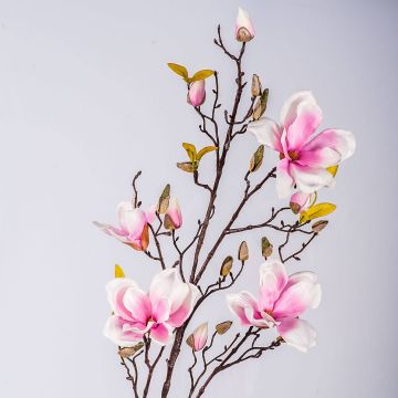 Magnolia artificiale LILO, rosa-bianco, 110cm, Ø5-9cm