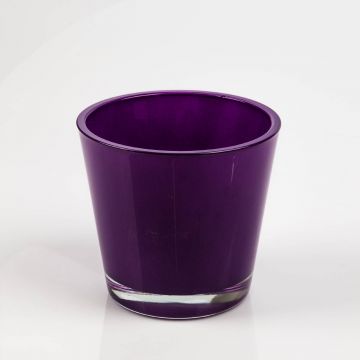 Vaso da fiori / Portacandela RANA, viola scuro, 13 cm, Ø 14 cm
