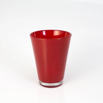 Vaso conico in vetro ANNA EARTH, rosso, 15cm, Ø 11cm