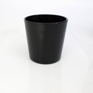 Grosso vaso in vetro / Portafiori ALENA, nero, 19cm, Ø18,5cm