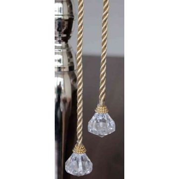 Ciondolo di corda natalizia TAYLER con palline acriliche, oro, 40cm, Ø3cm