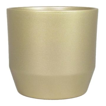 Vaso da piante in ceramica LENAS, oro perlato opaco, 14,8 cm, Ø15,5 cm