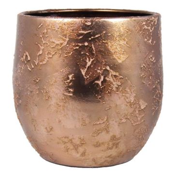 Vaso per piante vintage MAGO in ceramica, effetto lavato, rame, 17 cm, Ø19 cm