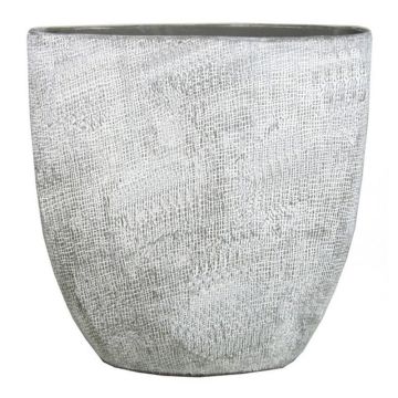 Vaso ovale in ceramica AGAPE con grano, grigio cemento, 51x17x57cm