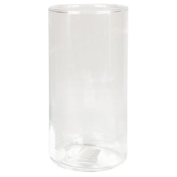 Vaso da fiori cilindrico SANNY di vetro, trasparente, 20cm, Ø10cm