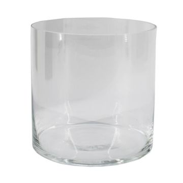 Portafiori cilindrico in vetro SANSA OCEAN, trasparente, 15cm, Ø15cm