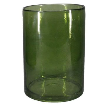 Portafiori cilindrico in vetro SANUA con bolle, verde-trasparente, 27 cm, Ø18 cm