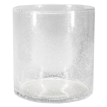 Vaso cilindrico per candele SANUA con bolle, trasparente, 20cm, Ø19cm