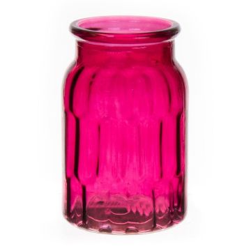 Vaso ORAZIATA con motivo, vetro, rosa-trasparente, 17,8cm, Ø11,8cm