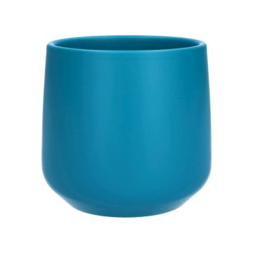Cachepot ZIOKA in ceramica, turchese opaco, 13,5cm, Ø14,5cm