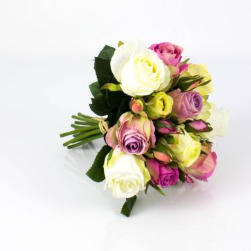 Bouquet di rose artificiali MOLLY, bianco-allegro, 30cm, Ø20cm