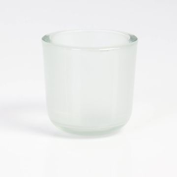Piccolo portacandele / Bugia in vetro NICK, opaco-trasparente, 8cm, Ø8cm