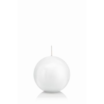 Candela a sfera MAEVA, bianca, Ø7cm, 16h - Made in Germany
