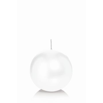 Candela a sfera MAEVA, bianca, Ø8cm, 25h - Made in Germany