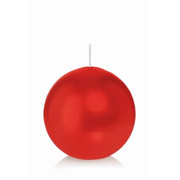 Candela a sfera MAEVA, rosso, Ø10cm, 46h - Made in Germany