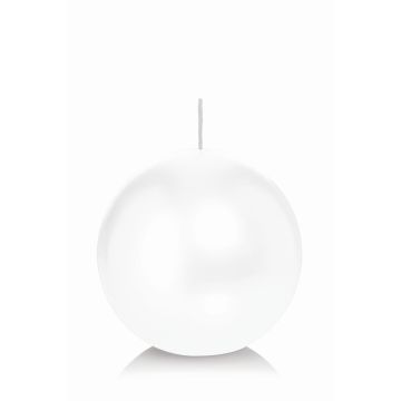 Candela a sfera MAEVA, bianca, Ø10cm, 46h - Made in Germany