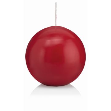 Candela a sfera MAEVA, rosso scuro, Ø10cm, 46h - Made in Germany