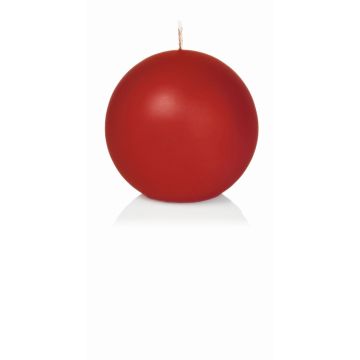 Candela a sfera MAEVA in foglio di cellophane, rosso, Ø7cm, 25h - Made in Germany