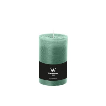 Candela a colonna AURORA, verde menta, 13cm, Ø7,8cm, 63h - Made in Germany