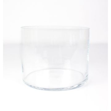 Vaso cilindrico SANSA EARTH in vetro, trasparente, 15cm, Ø18,5cm