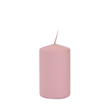 Candela a colonna LYCANTHIA, pastello smerigliato, rosa antico, 10cm, Ø6cm, 33h