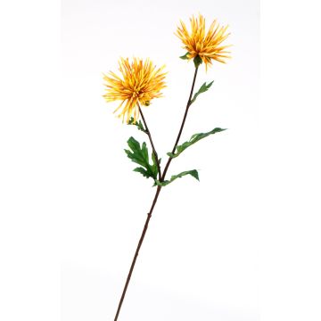 Crisantemo finto ESTELLE, giallo-arancione, 70cm, Ø8-10cm